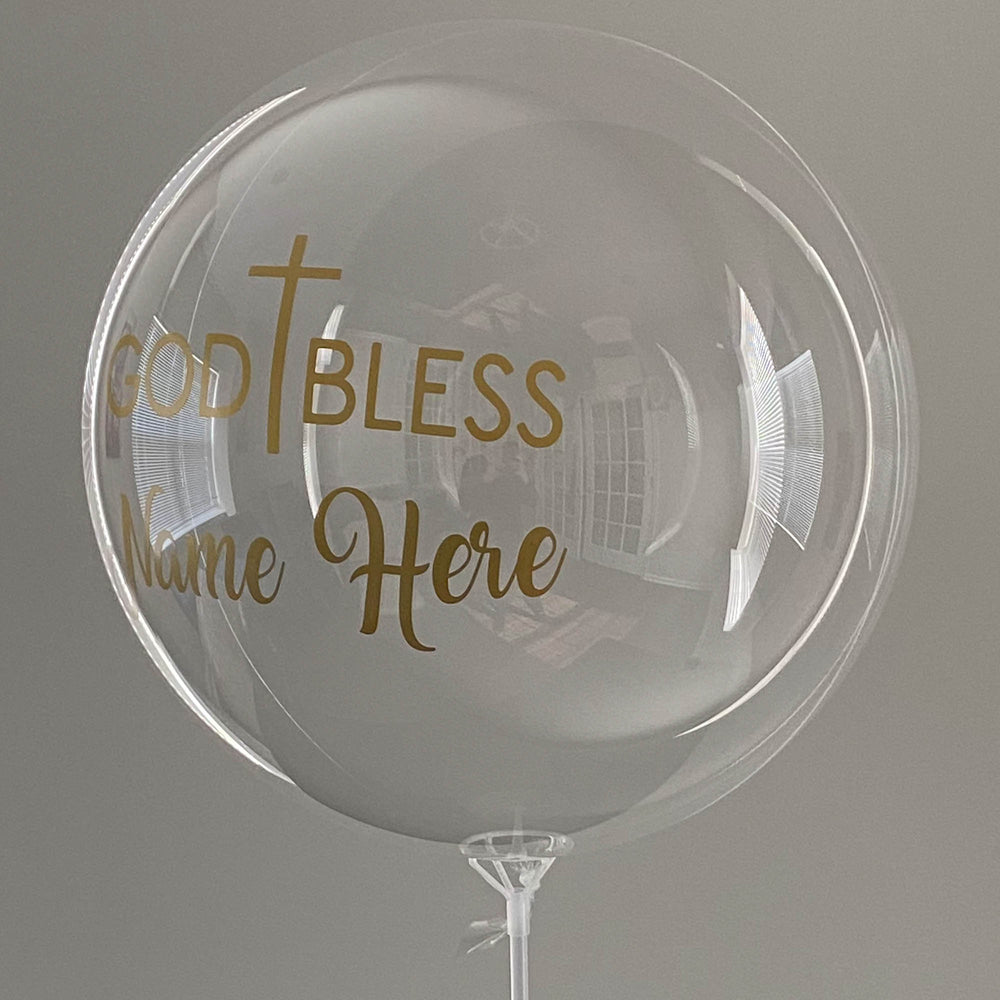 "GOD BLESS" Balloon - Custom God Bless Balloon With Stand - Balloominators