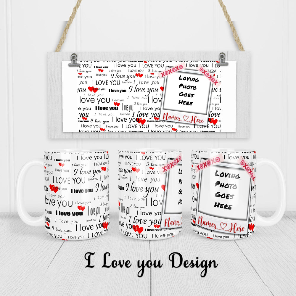 Hot Cocoa Bomb Valentine's Day Gift Set - 1 Mug And 1 Coaster - Custom Valentine's Day Balloon And Bear - Balloominators