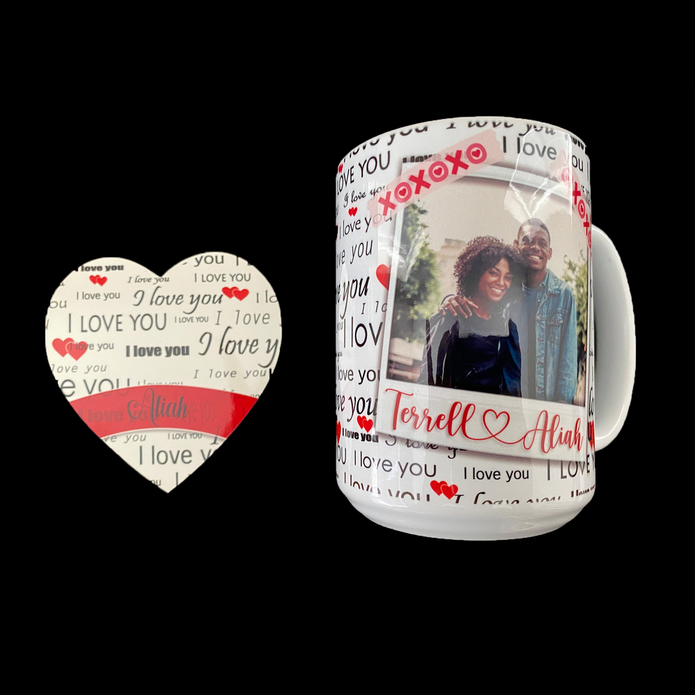 Hot Cocoa Bomb Valentine's Day Gift Set - Custom 1 Mug And 1 Coaster - Balloominators